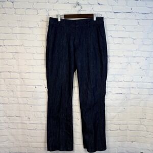 Coldwater Creek Womens Dark Wash Straight Leg Denim Trousers Blue Size 12